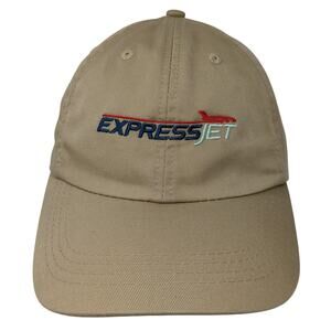 Express Jet Slideback Baseball Cap Brown One Size Adjustable Embroidered 6 Panel